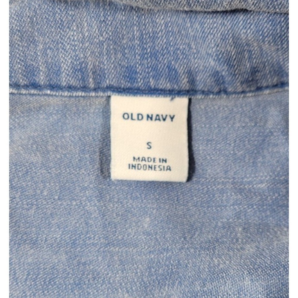 Old Navy Women's 3/4 Sleeve Utility Tie Belt Shirt Dress - Denim - Blue - Sz S - Picture 4 of 5